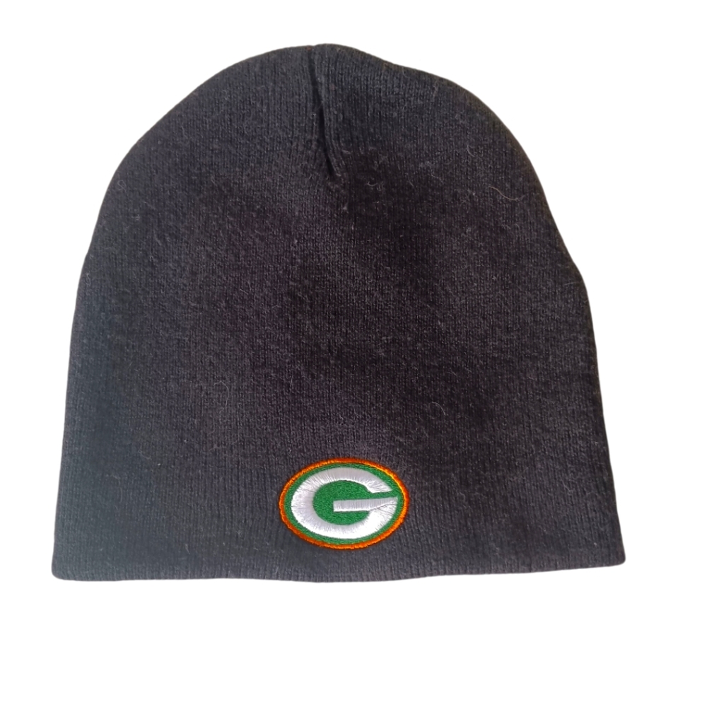 NFL Green Bay Packer Beanie Black Knit Hat with‎ Green and Gold Logo